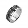 BAGUE ANNEAU POUR HOMME FEMME ADO ACIER MASSIF GRAVURE TRIBAL CROIX NOIR