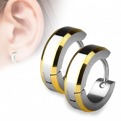 PAIRE BOUCLES D'OREILLES POUR HOMME ADO TIGE FERMOIR ACIER RONDE ZIRCON DIAMS SWAROVSKI BLANC 5mm NEUF