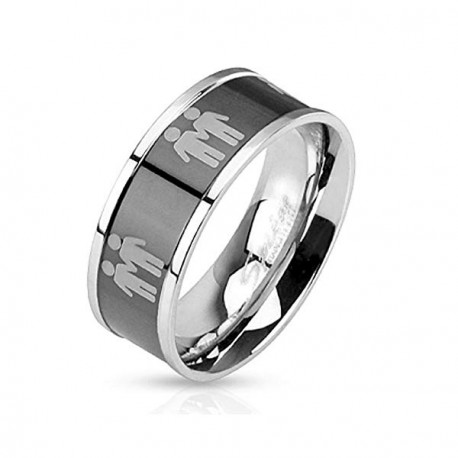 BAGUE BIJOU HOMME ADO ANNEAU ACIER NEUVE BIBLE PRIERE NOTRE PERE