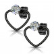 PAIRE BOUCLES D'OREILLES POUR HOMME ADO TIGE FERMOIR ACIER RONDE ZIRCON DIAMS SWAROVSKI BLANC 5mm NEUF