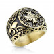 Bague homme acier inoxydable fleur de lys lis emblème fierté france