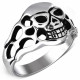 BAGUE CHEVALIERE HOMME ACIER INOXYDABLE TETE DE MORT BIKER GOTHIQUE TRIBAL