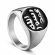 BAGUE BIJOU HOMME ADO ANNEAU ACIER NEUVE BIBLE PRIERE NOTRE PERE