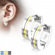 PAIRE BOUCLES D'OREILLES POUR HOMME ADO TIGE FERMOIR ACIER RONDE ZIRCON DIAMS SWAROVSKI BLANC 5mm NEUF