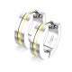 PAIRE BOUCLES D'OREILLES POUR HOMME ADO TIGE FERMOIR ACIER RONDE ZIRCON DIAMS SWAROVSKI BLANC 5mm NEUF