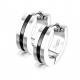 PAIRE BOUCLES D'OREILLES POUR HOMME ADO TIGE FERMOIR ACIER RONDE ZIRCON DIAMS SWAROVSKI BLANC 5mm NEUF