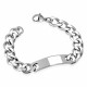 Bracelet gourmette homme acier inoxydable 3 têtes de mort biker 22cm