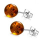 PAIRE BOUCLES D'OREILLES POUR HOMME ADO TIGE FERMOIR ACIER RONDE ZIRCON DIAMS SWAROVSKI BLANC 5mm NEUF