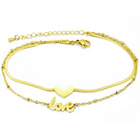 BRACELET CHAINE DE CHEVILLE SEXY FEMME ACIER BRELOQUE CROIX BOULE COEUR