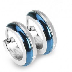 PAIRE BOUCLES D'OREILLES POUR HOMME ADO TIGE FERMOIR ACIER RONDE ZIRCON DIAMS SWAROVSKI BLANC 5mm NEUF